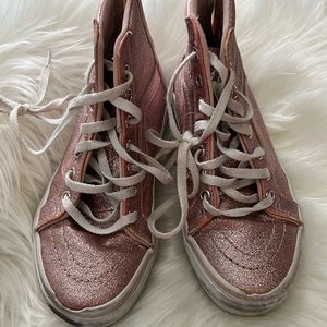 Vans Pink Glitter High Toos